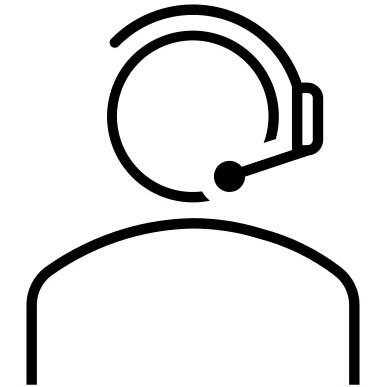 Piktogramm von einem telefonierenden Kundenservice Mitarbeiter