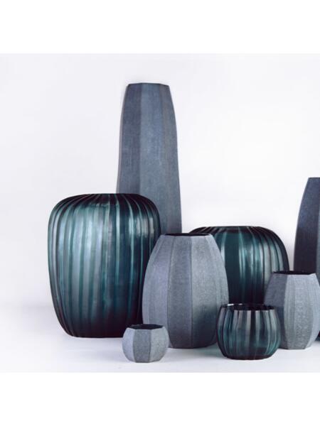 Guaxs Koonam Vase LIGHT STEELGREY/BLACK STEELGREY S