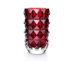 Baccarat Louxor - Vase Rund 23 cm hoch rot