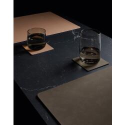 ASA Selection soft leather placemats 4er Set Untersetzer, charcoal schwarz matt