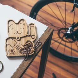 Donkey Bamboo Plate Lucky Cat