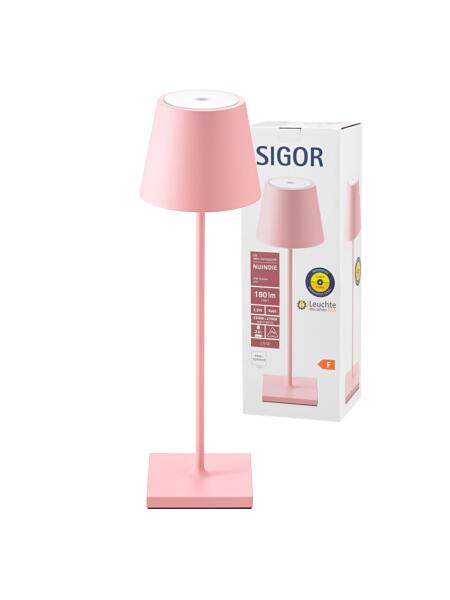 Sigor Akku-Tischleuchte NUINDIE 380mm rosa