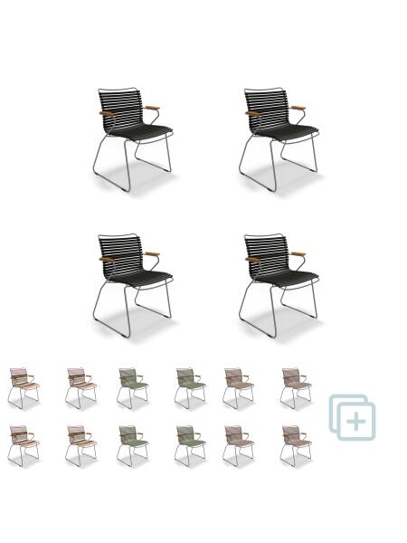 Houe CLICK Dining Chair mit Bambusarmlehnen 4er Set