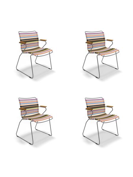 Houe CLICK Dining Chair mit Bambusarmlehnen 4er Set Multi Color 1