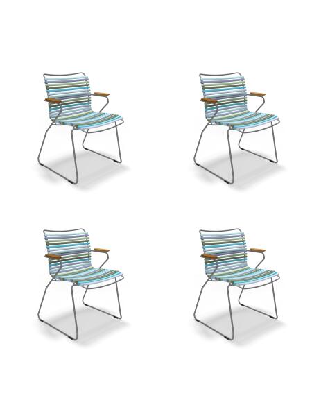Houe CLICK Dining Chair mit Bambusarmlehnen 4er Set Multi Color 2