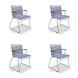 Houe CLICK Dining Chair mit Bambusarmlehnen 4er Set Pigeon Blue