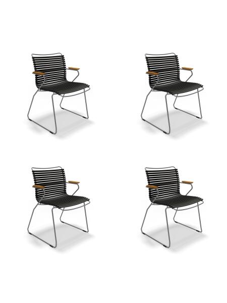 Houe CLICK Dining Chair mit Bambusarmlehnen 4er Set Black