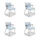 Houe CLICK Dining Chair mit Bambusarmlehnen 4er Set Dusty Light Blue