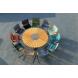 Houe Set aus CIRCLE Dining Table und 4x CLICK Dining Chair mit Bambusarmlehen
