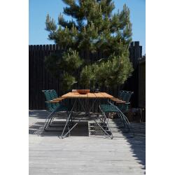 Houe Set aus SKETCH Dining Table 220cm und 4x Click Dining Chair ohne Armlehnen Dusty Green