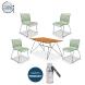 Houe Set aus SKETCH Dining Table 220cm und 4x Click Dining Chair ohne Armlehnen Dusty Green