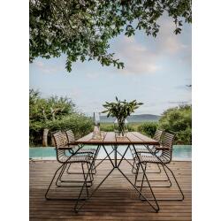 Houe Set aus SKETCH Dining Table 160cm und 4x Click Dining Chair mit Bambusarmlehnen Black