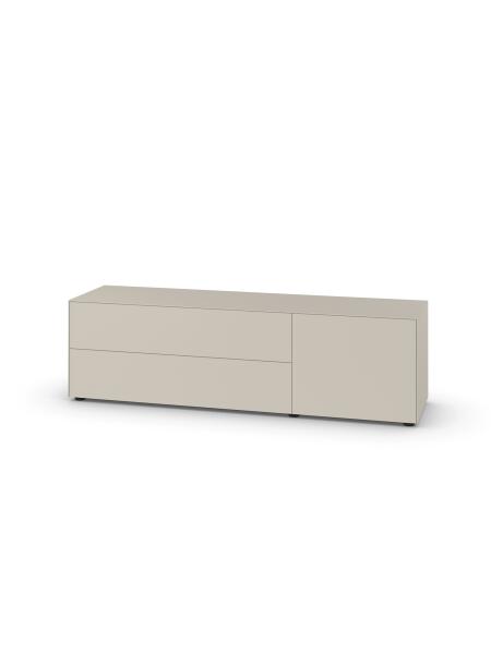 Piure Nex Pur Box Sideboard 2-fach Schubkasten und Tür 180 x 48 x 50 cm Silk