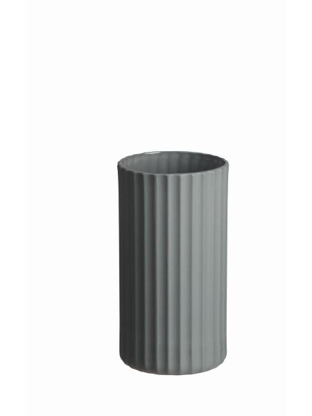 ASA Selection Vase, basalt mit Rillenstruktur Handarbeit