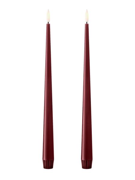 Ester & Erik LED-Spitzkerze 2er Set 30 cm Deep Wine