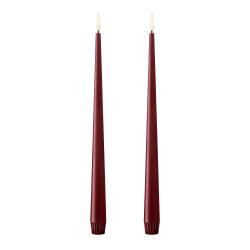 Ester & Erik LED-Spitzkerze 2er Set 30 cm Deep Wine