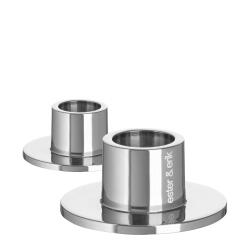 Ester & Erik Kerzenhalter 2er Set Small Shiny Silver