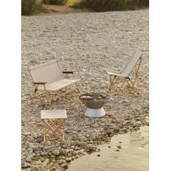 Hay Outdoor Market Folding Sofa Black with beige stripe