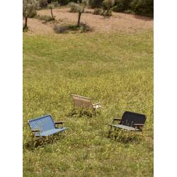 Hay Outdoor Market Folding Sofa Black with beige stripe