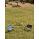 Hay Outdoor Market Folding Sofa Black with beige stripe