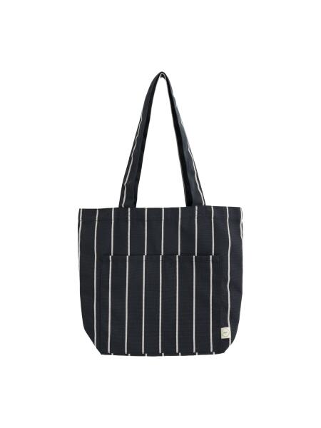 Hay Outdoor Market Tote Bag Medium Black with beige stripe