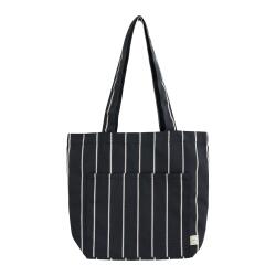 Hay Outdoor Market Tote Bag Medium Black with beige stripe