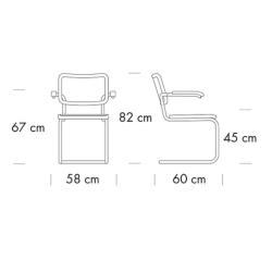 THONET Freischwinger S 64 V Buche aufgehellt gebeizt