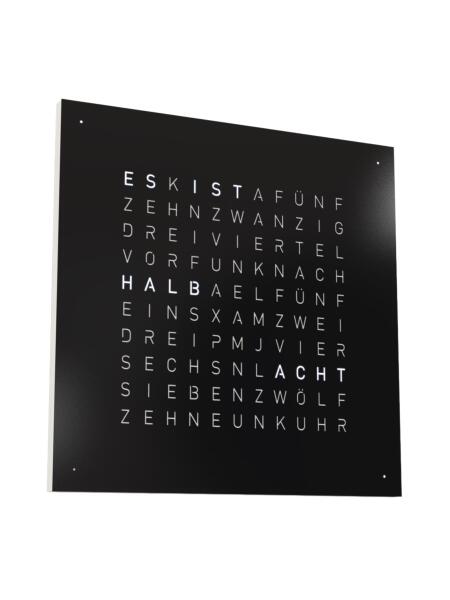QLOCKTWO Earth 45 Steel Series Black Pepper White