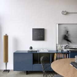 QLOCKTWO Earth 45 Steel Series Black Pepper White