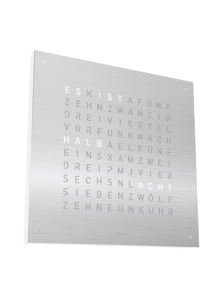 QLOCKTWO Earth 45 Steel Series Stainless Steel White