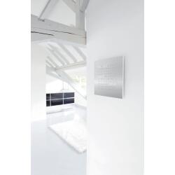 QLOCKTWO Earth 45 Steel Series Stainless Steel White