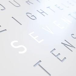 QLOCKTWO Earth 45 Steel Series White Pepper White