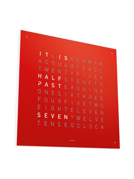 QLOCKTWO Earth 45 Steel Series Red Pepper White