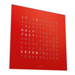 QLOCKTWO Earth 45 Steel Series Red Pepper White