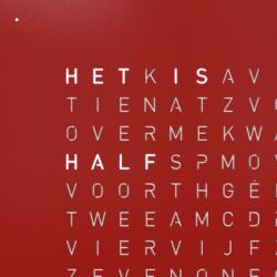QLOCKTWO Earth 45 Steel Series Red Pepper White