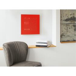 QLOCKTWO Earth 45 Steel Series Red Pepper White