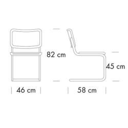 THONET Freischwinger S 32 V Esche natur lackiert