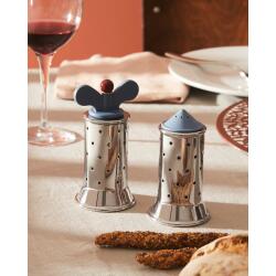 Alessi Salzstreuer MGSAL Edelstahl / Hellblau