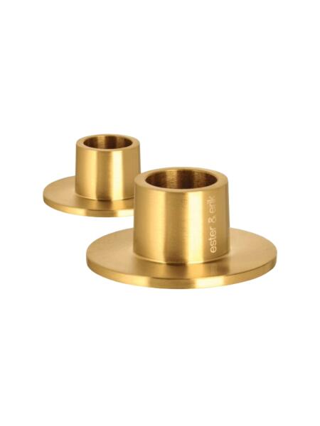 Ester & Erik Kerzenhalter 2er Set Small Matt Gold
