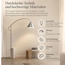 Hay Stehleuchte Compass Brushed aluminium