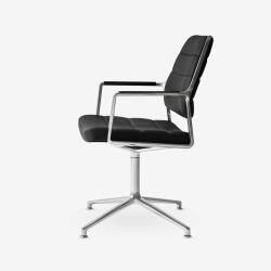 Vipp Drehstuhl 455 Gleiter Black Leather