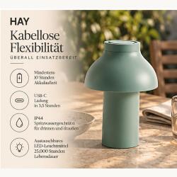 Hay Akkuleuchte PC Portable Lamp Cool Grey