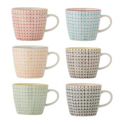 Bloomingville Tassen Carla 380 ml Bunt 6er Set
