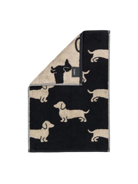Cawö Gästetuch We Love Dogs 30 x 50 cm Schwarz