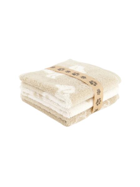 Cawö Seiftücher We Love Dogs 30 x 30 cm 3er Set Beige