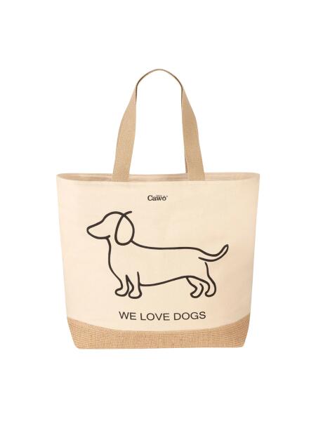 Cawö Strandtasche We Love Dogs 40 x 55 cm Schwarz