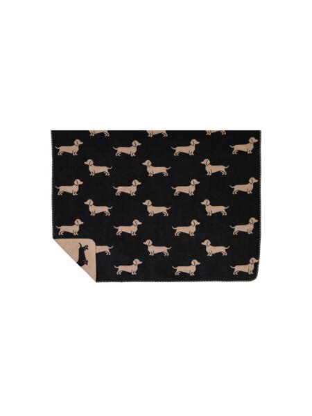 Cawö Wohndecke We Love Dogs 150 x 200 cm Schwarz