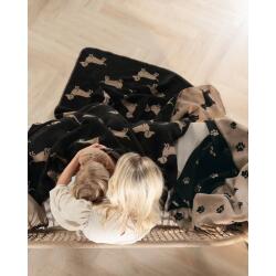 Cawö Wohndecke We Love Dogs 150 x 200 cm Schwarz