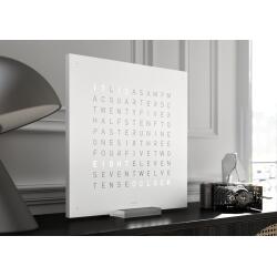 QLOCKTWO Earth 45 Steel Series Olive White Deutsch