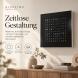QLOCKTWO Earth 45 Steel Series Olive White Deutsch